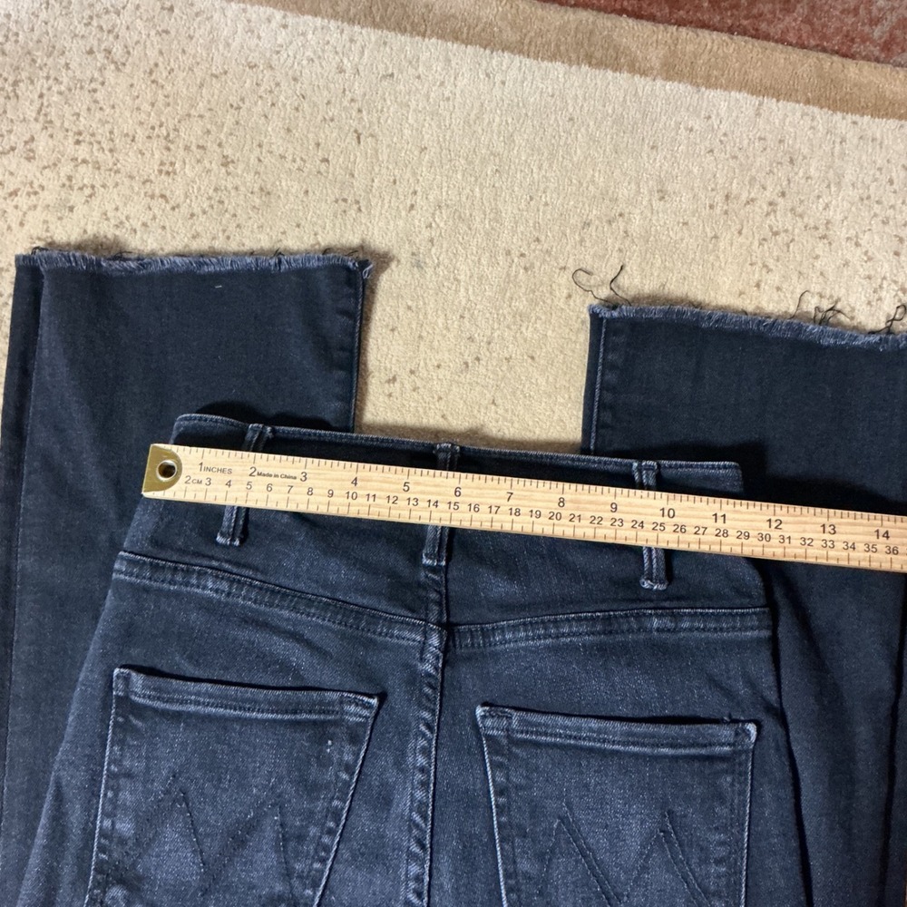 MOTHER The Hustler Ankle Fray Jeans Encounters At Night Black 1117-966 Size 23 - Picture 3 of 7